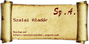 Szalai Aladár névjegykártya